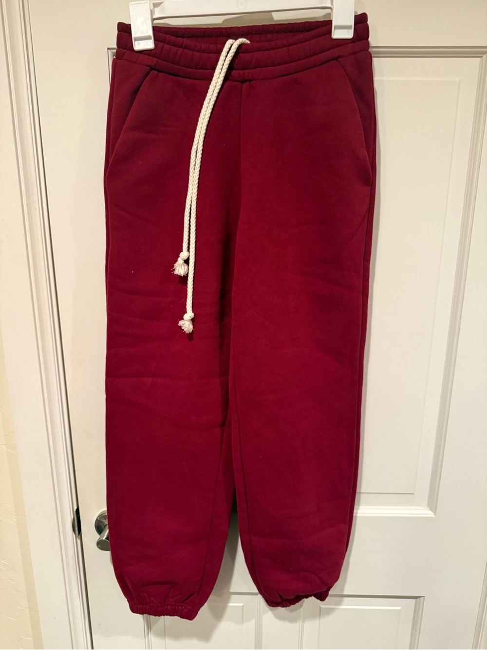 Parke Burgundy Drawstring Jogger Sweatpants XS